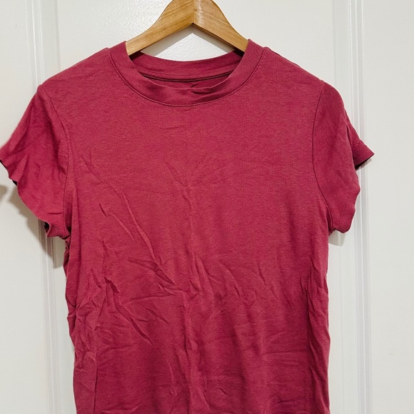 A New Day Soft Ribbed Short Sleeve Tee Dusty Rose Size XL - Picture 2 of 8